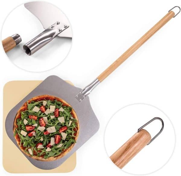 Blumtal Pizzastein + Pizzaschaufel im Set - schraubbar
